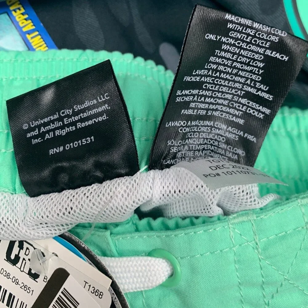 New Jurassic Park Boys Small Webbed Lining UPF 50+ Water Change Swimming Trunks